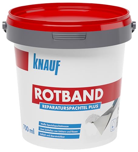 Knauf Rotband Reparaturspachtel Plus 700 ml - Pastöse Spezialspachtelmasse zum Schließen von Ausbrüchen, Löchern und Rissen