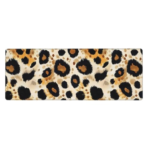 Tapis de souris de jeu aux bords cousus et imprimé léopard classique
