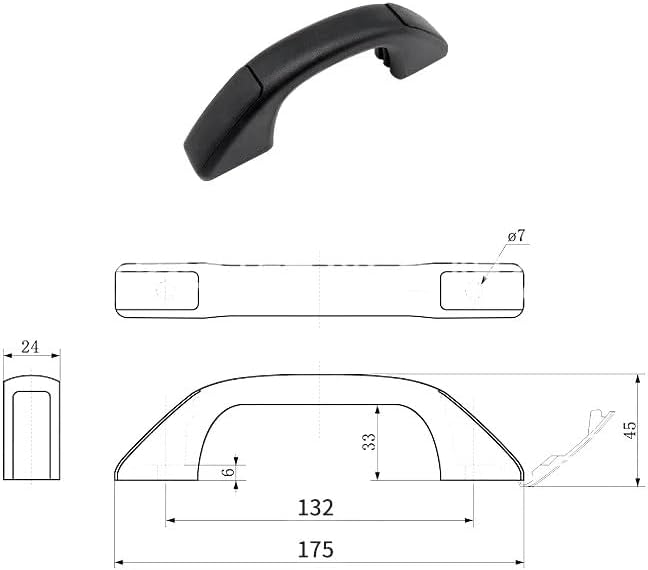 175mm Grab Pull Door Handles with Hole Covers Trailer Caravan Motorhome Van Car Exterior Parts(2PCS)
