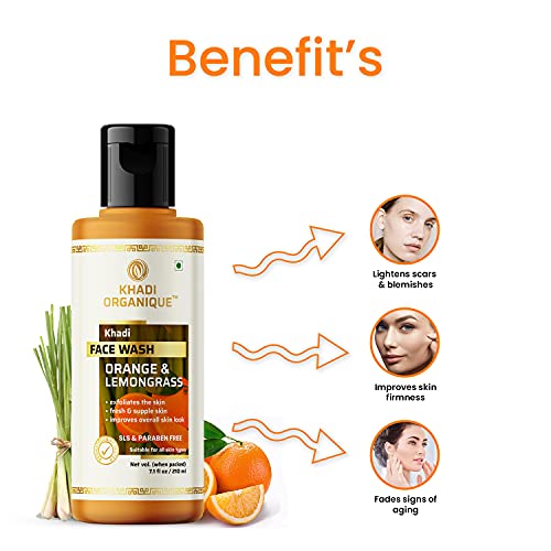 Image of Khadi Organique Orange and Lemongrass Face Wash - 210Ml