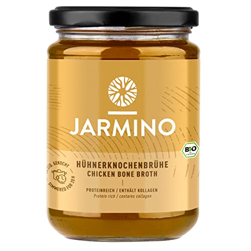 JARMINO Caldo de hueso de pollo (4x 350ml) | orgánico | caldo de pollo | colágeno y ácido hialurónico naturales | caldo de hueso | bone broth