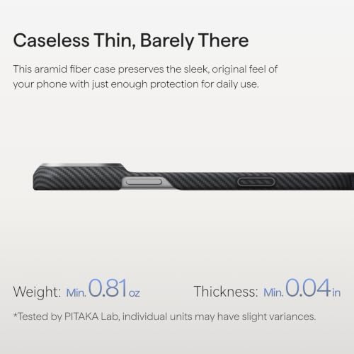 Image of pitaka for iPhone Pro Max Case 6.9 inch, Caseless Feeling, Black Grey(Twill)