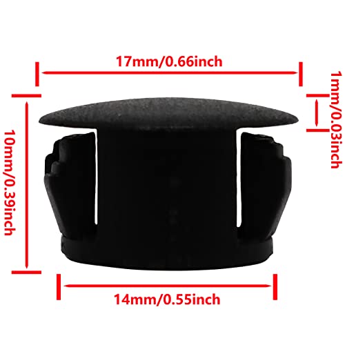 Image of 14mm Black Hole Plugs Plastic Flush Type Hole Plugs Snap in Locking Hole Tube,Tube Fastener Cover,Round Snap in Type Locking Furniture Hole Plugs,Panel Theft-Proof Door Plug(50pcs)