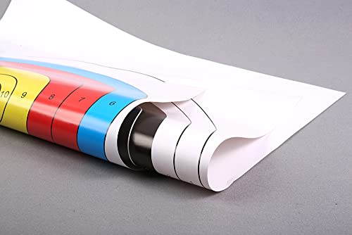 Bicaster Archery Targets Faces - 30 Pack + 4 Target Pins (60Cm(10 Ring)) #TOP2