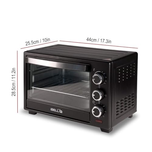Image of IBELL Oven Toaster Grill OTG, 19 Litre, 1500W, Adjustable Temperature & Timer, Auto Cut-off, 2 Year Warranty, EO19LG (Black)