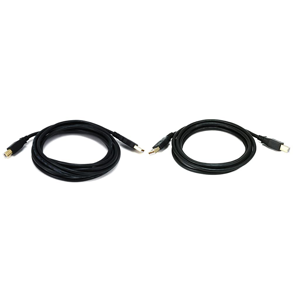 Monoprice 1.5-Feet USB 2.0 A Male to B Male 28/24AWG Cable (Gold Plated) (105436),Black