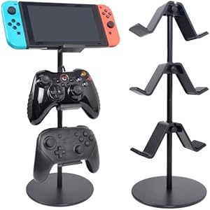 OIVO INDIA Controller Stand 3 Tier Black Headphone Holder, Multi Adjustable Game Controller Headset Hanger for All Universal Gaming PC Accessories, Xbox PS4 PS5 Nintendo Switch (Black)
