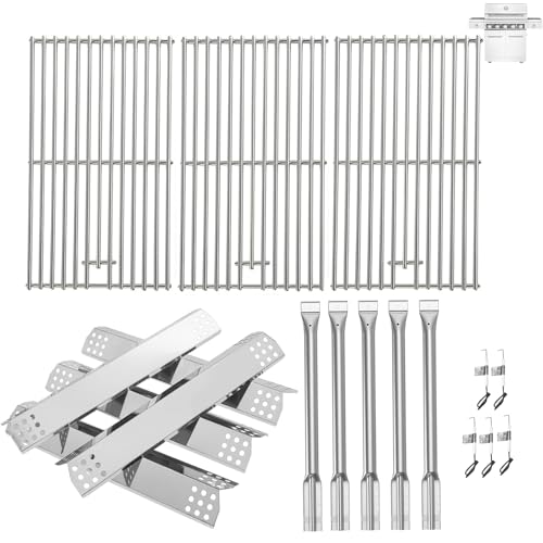 Image of Replacement Kit for Kitchen Aid 720-0893 720-0893A 720-0893D 720-0893G, 7MM Stainless Steel Cooking Grates, Burners and Heat Plates for Kitchenaid Grill Replacement Parts 5-Burner Gas Grill