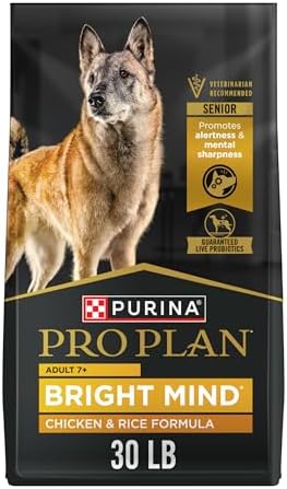 Purina Pro Plan Senior Dog Food With Probiotics for Dogs, Bright Mind 7+ Chicken & Rice Formula – 30 lb. Bag