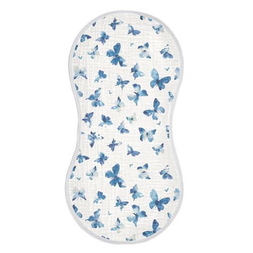 Crushed Butterflies Cotton Baby Muslin Burp Cloths Soft Touch wash rag for Unisex Babies Set of 2, 22x11in2