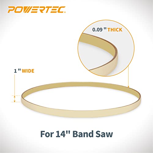 Powertec 71725 14" Band Saw Tires, 14 Inch X 1 Inch X .095 Inch, Urethane Bandsaw Tires For Grizzly, Jet, Powermatic 14 Inch Bandsaws, 2 Pack #TOP1