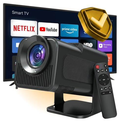 Projetor Portátil HY320 Smart Full HD com Android 11 | Wi-Fi 5G + Bluetooth 5.0 | Imagem 4K Suportada | Auto Correção 180° | Ideal para Celular, Filmes e Séries