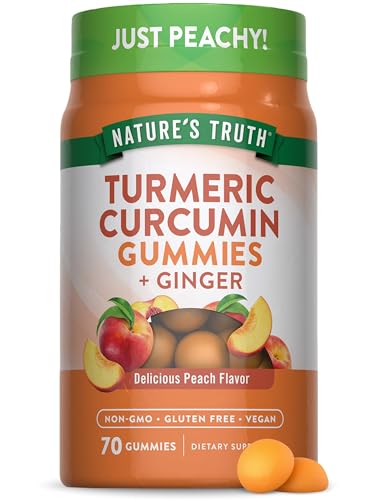 Nature's Truth Turmeric and Ginger Gummies | 70 Count | Peach Fla...