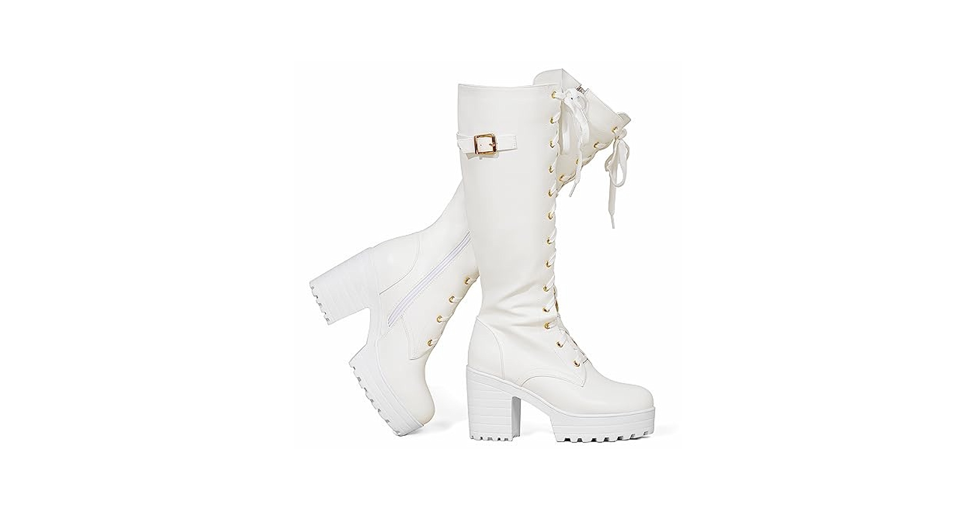 Amazon.com | SeiteHuud Women Buckle Knee High Boots Slouchy
