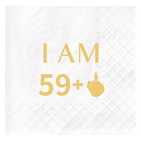 Joyiou 60th Birthday Cocktail Napkins, 60th Birthday Party Gifts Decorations for Men Women, 50-Pack Disposable Paper Napkins for Sixty Years OLd Birthday Supplies Favors, Folded 4.5x4.5 inches 2-Ply Cover