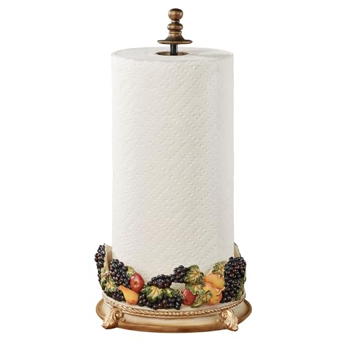 Fruitful Bounty Antique Beige Traditional Countertop Paper Towel Holder Stand Dispenser
