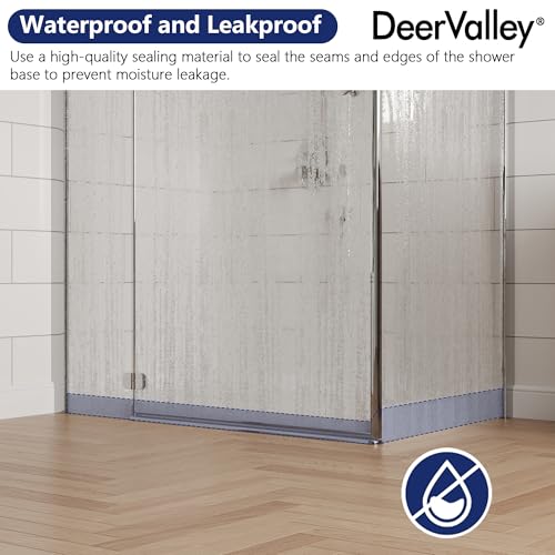 Image of DeerValley 48 inchL X 30 inchW Right Drain Shower Base in White