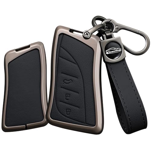 Coque de clé Lexus avec porte-clés métallique étui noir 4 boutons pour ES LC LS GX UX NX RC