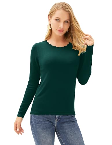 Image of GRACE KARIN Women's High Stretchy Long Sleeve Pullover Sweater Blouse Top