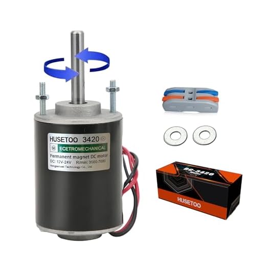 Hochdrehmoment-DC-Motor 12V/24V, DIY-Projekt Leiser Motor Permanentmagnetmotor mit Kabelanschluss für Elektromotoren und Generatoren, 30W CW/CCW 3500/7000RPM Motor (längliche Drehachse)