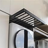 Ausziehbarer Wäscheständer für Waschküche und Kleiderschrank, platzsparende Ablage aus Aluminiumlegierung, über der Unterlegscheibe, verstellbare Länge (Schwarz, 61 cm)