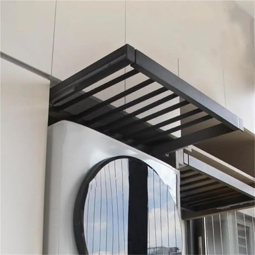 Pull Out Drying Rack for Wardrobe and Laundry Room – Extendable Clothes Drying Rack, Space Saving Aluminium Alloy Shelf Above Washing Machine, Length Adjustable (Black,56cm/22inch)