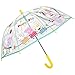 Peppa Wutz Regenschirm Transparent Kinder - Peppa Pig Kinderschirm Durchsichtig mit Gelb und Türkis Details - Windsicher Kinderregenschirm für Mädchen 3 4 5 Jahre - Durchmesser 64 cm - Perletti (Gelb)