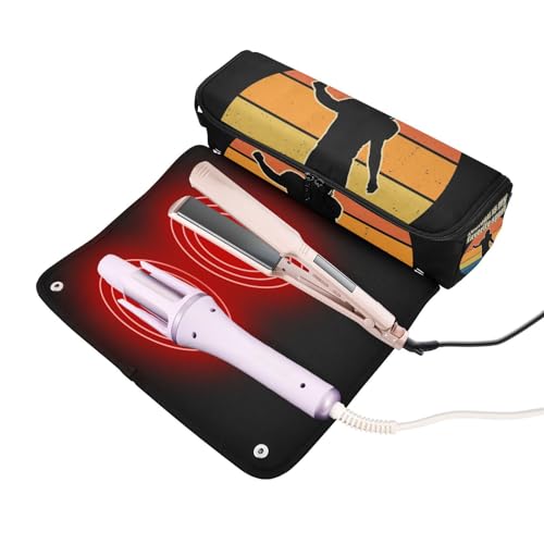 Organizador de Herramientas para Cabello 2 en 1 y Mat Resistente al Calor para Viaje, Doble Capa, para Plancha, Rizador, Secador miniatura 2