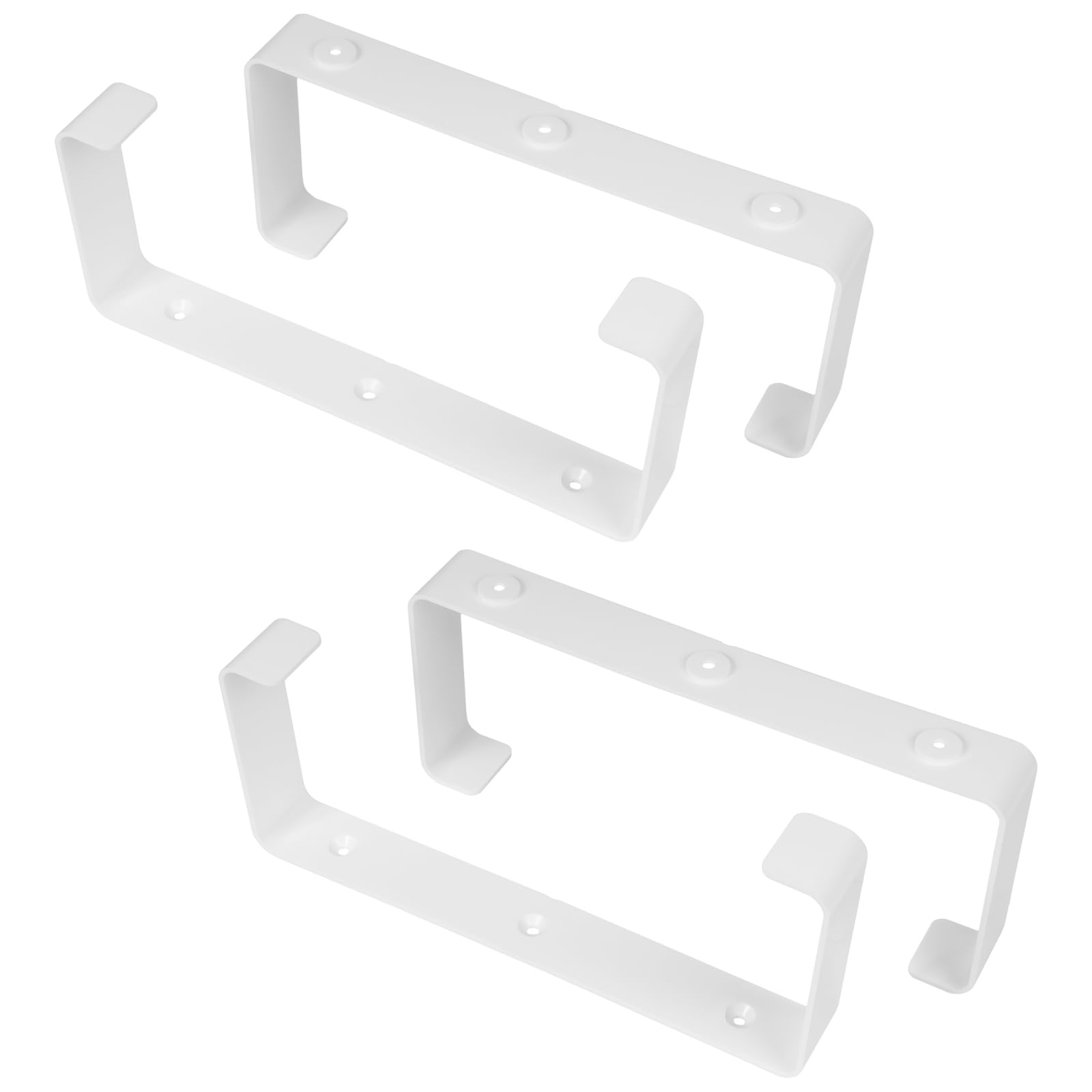 Vent Systems 220 x 90 mm / 9'' x 4" Inch - Pack of 2 - White Mounting Bracket – Wall Support Clip for Rectangular Flat Ducting – PVC Holder for HVAC Installation in Kitchen, Bathroom, Home — image 1