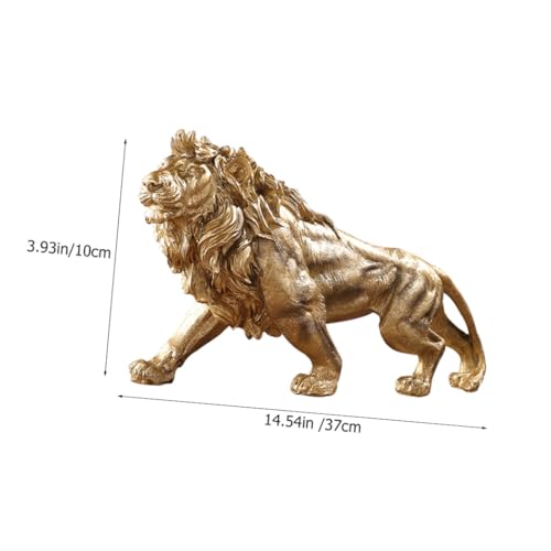 Statue de lionceau résine incassable dorée pour étagère - 3