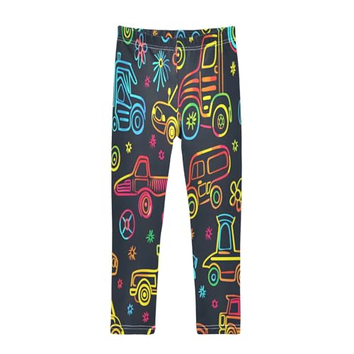 Bolaz Toddler Girls Leggings Printed Yoga Pants Leggings Cute Car Line for Kids