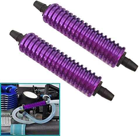2PCS ShareGoo Aluminum Fuel Tank Air Cooler Fuel Back Pressure Cooling Compatible with HPI HSP Redcat Traxxas Axial Himoto 1/8 1/10 Rc Nitro Engine RC Car Off Road Monster Truck