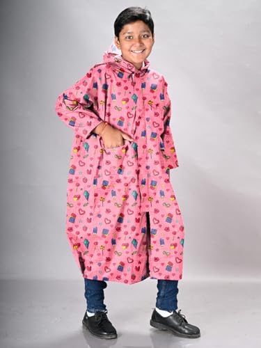 Image of LUX VENUS Boys Printed Raincoat with School Bag Cover