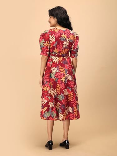 Image of The Mom Store Maternity and Nursing Wrap Dress for New Mom | Pre and Post Pregnancy Wear for Womens | Trendy Stylish Printed Friendly Dresses for Women | Comfortable