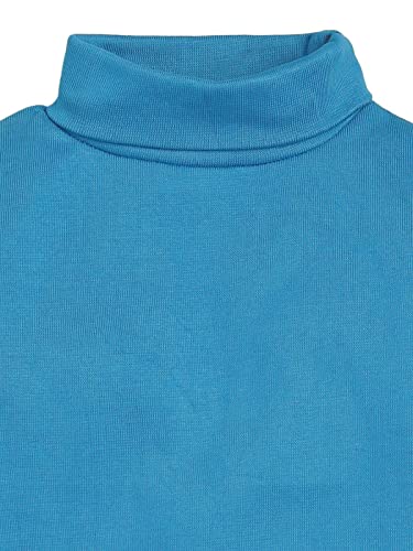 Image of Baba & Baby Kids High Turtle Neck Cotton T-Shirt (3-4 Years, Blue-Green)