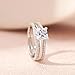 SHELOVES Solitaire Princess CZ Engagement Rings Set for Women Wedding Rings Enhancers band 925 Sterling Silver Sz 10