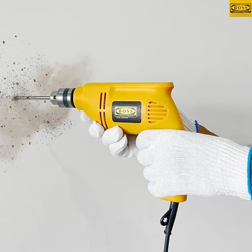 Image of BOSS BS-10(R /F) Electric Drill Machine with Bit Set, 500W, 100% Copper, Chuck 10mm Forward /Reverse Speed Control for Wood, Masonry, Metal Work, 6 Month Warranty