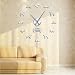 mazhant Miroir DIY Autocollants Numéros Horloge Murale Moderne Russe Wolfhound sans Cadre Grand Mur Montre Cadeau 37Inch