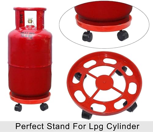 Image of Rincy Plastic Wheel LPG Gas Cylinder Trolley with 4 Wheels (1 Pc) - RG Gas Cylinder Trolley (Multicolor, Pack of 1)