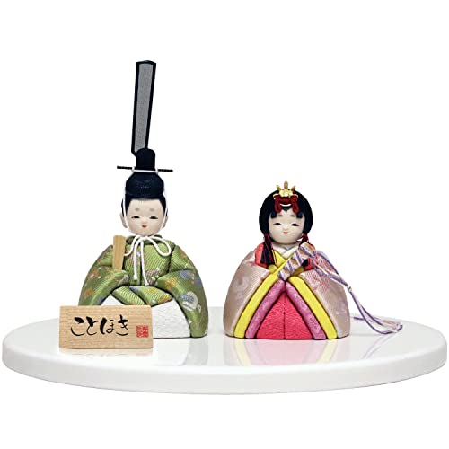 雛人形 木目込み人形 ことほき つぐみ 人形単品 丸盆付き ホワイト KTH-3201H1