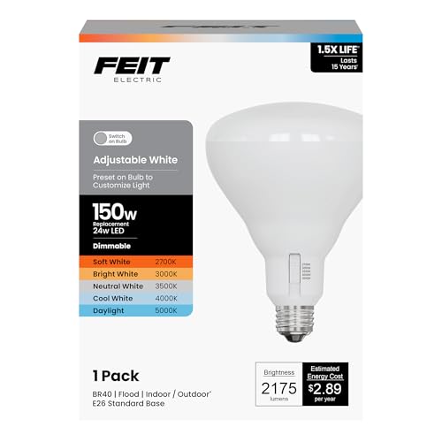 Feit Electric BR40 LED Light Bulb 5CCT Dimmable - 150W Equivalent 1 Pack