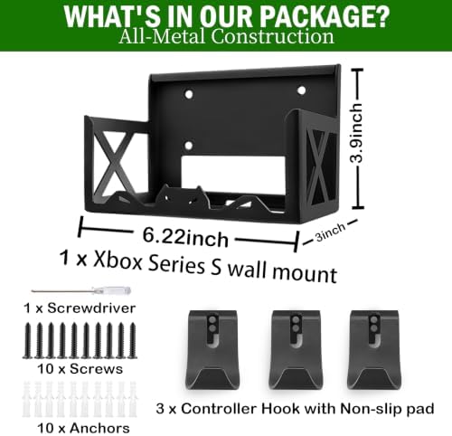 Resim BracNova Wall Mount Kit for Xbox Series S Accessories with Detachable Controller Stand 