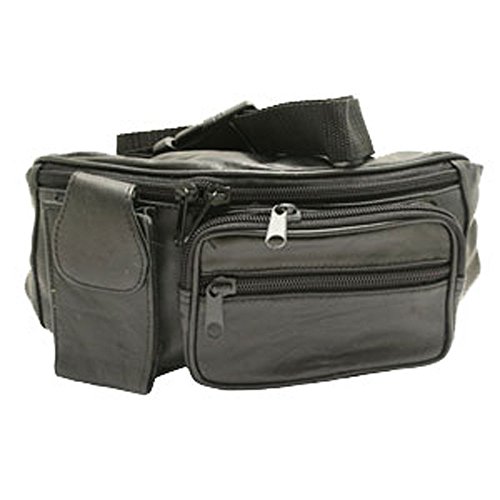 Sac banane cuir Amalia V noir homme sacoche de poitrine tendance en cuir véritable