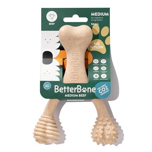 BetterBone - All-Natural, Nylon-Free Dog Chew Toys - Medium Density - Ideal for Moderate to Strong Chewers - Non-Toxic, Promotes Dental Health, Splinter-Resistant, Sustainably Made