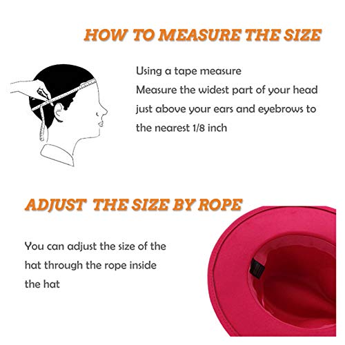 Image of Lisianthus Men & Women Vintage Wide Brim Fedora Hat | Classic Belt Buckle Decor, Adjustable Drawstring, Inner Breathable Sweatband, Timeless Style, Ideal for Travel & Daily