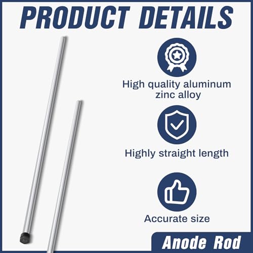 Image of Tandefio 2 Pcs Aluminum Anode Rod for Water Heater 3 /4 Npt X 44 Inches | Zinc Alloy NPT Threaded, Corrosion Protection for Hot Water Tank, Eliminates Sulfur Odor, Extends Tank Lifespan