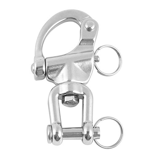 equlup Swivel Eye Snap Shackle Quick Release Boat Marine Swivel Snap Shackle Stainless Steel Clip Sailing Halyard Swivel Jaw Snap Hook