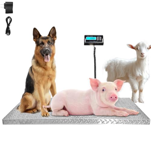 1100lb Livestock Scale, 40"x20" Floor Scale for Animal and Large Breed Dogs