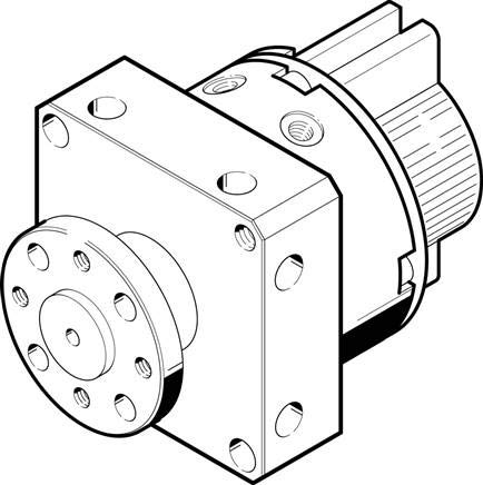 Schwenkmodul DSM-10-90-P-A-FW évite les chocs de rotation pneumatique