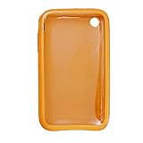 fundas moto 3g Color: naranja transparente Ruilogod Funda de plástico de color naranja transparente para 3G 3GS